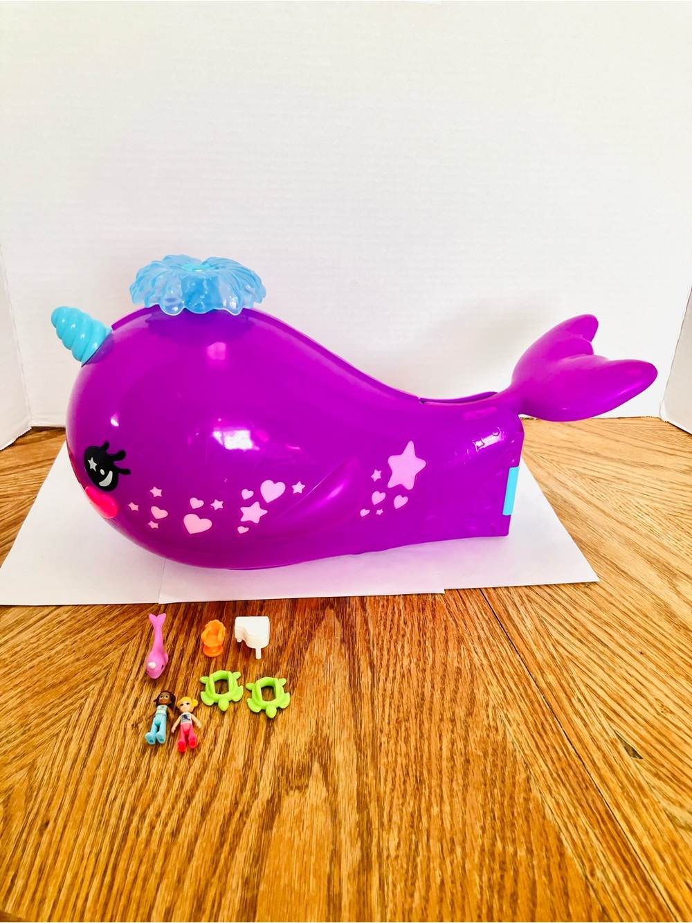Polly Pocket Narwhal Adventure Boat Playset Whale Incomplete Mattel
